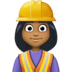 👷🏾‍♀️ woman construction worker: medium-dark skin tone display on Facebook